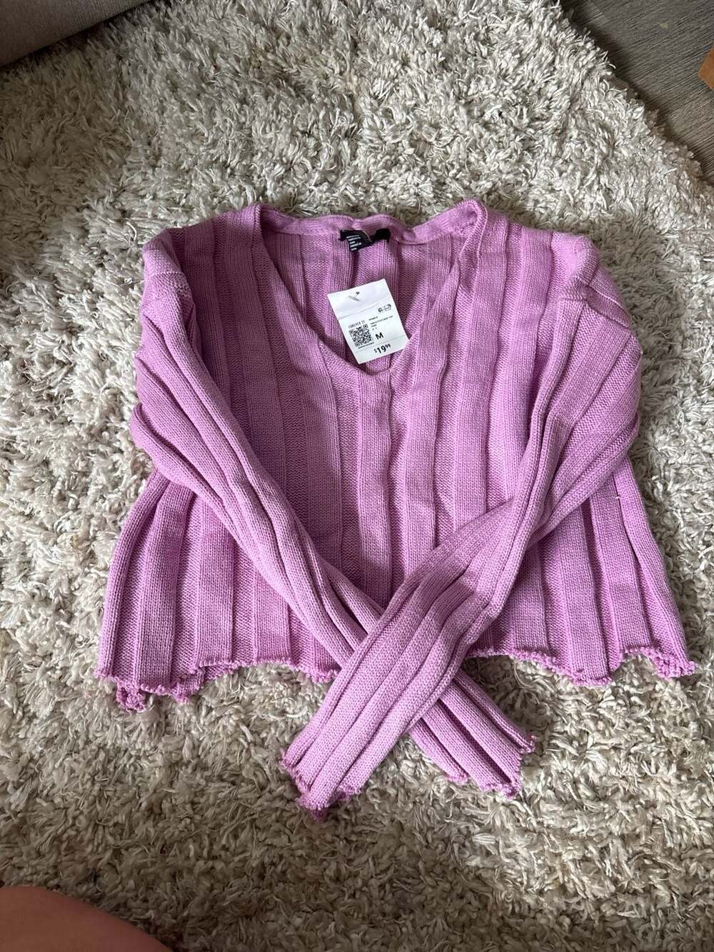 Forever 21 SLOUCHY LAV PURPLE CROPPED SWEATER SIZE MEDIUM NEW(0020)